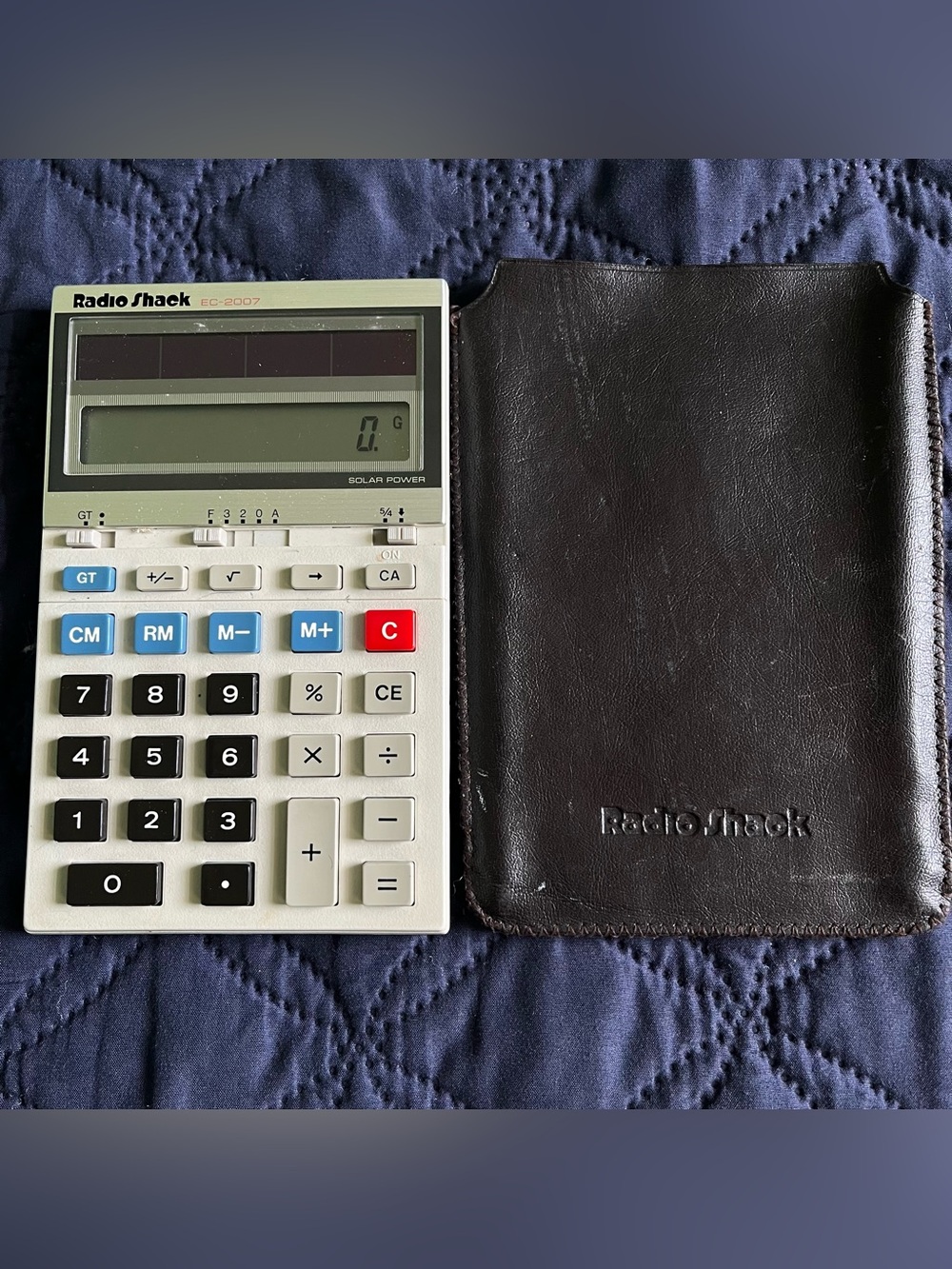 RARE Vintage Radio Shack EC-2007 Solar Calculator TESTED Works Great W/Case